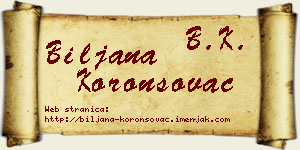 Biljana Koronsovac vizit kartica